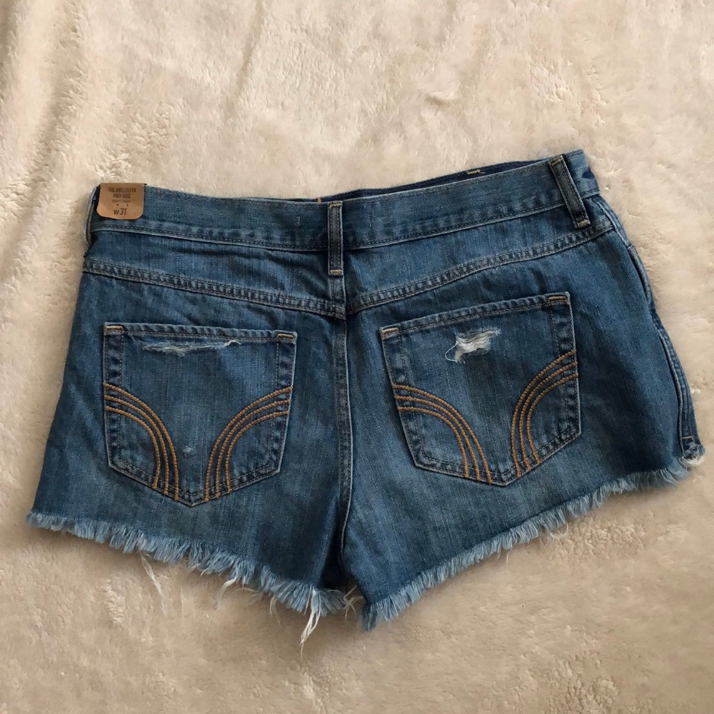 High Rise Jean Shorts With Rips - Picture 2 of 4